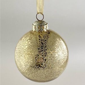 Frontgate Holiday Collection Gold Mercury Glass Ornament 4”